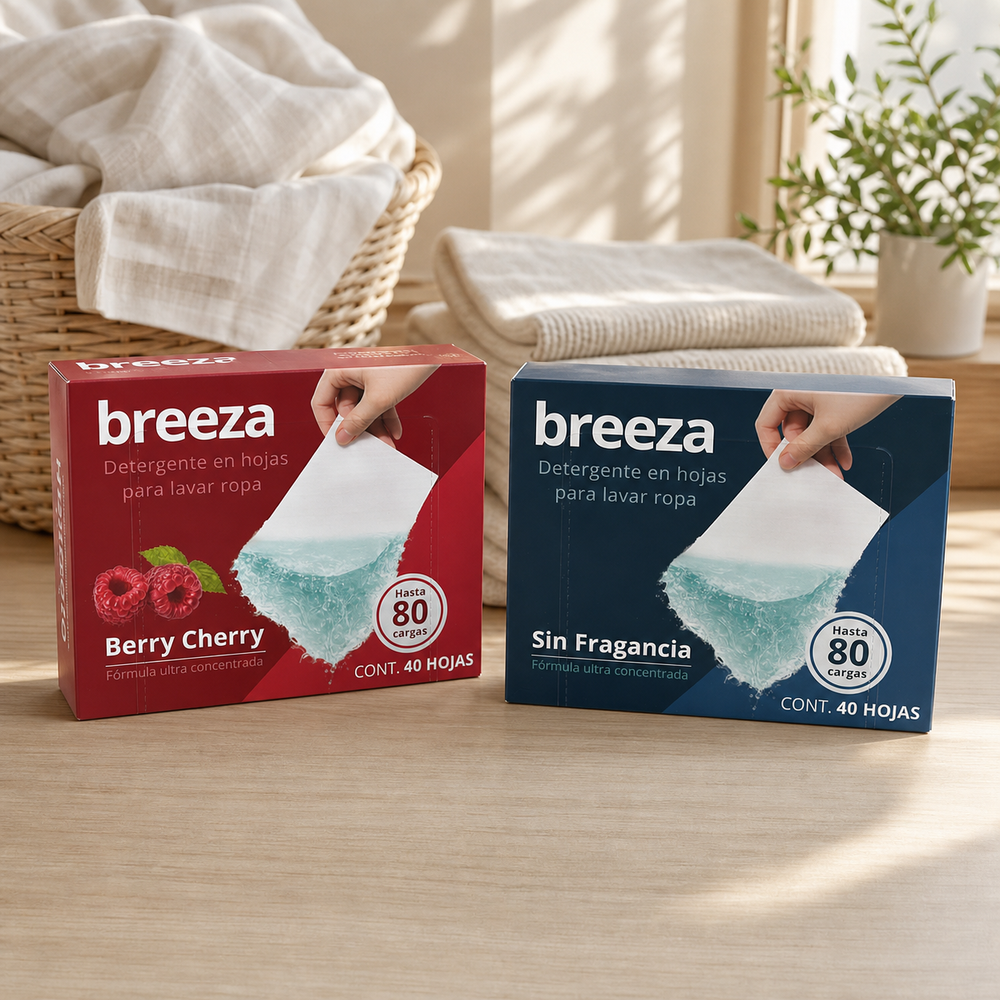 Combo Breeza mixto de 2 cajas, Berry Cherry y Sin Fragancia
